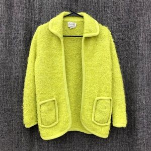 Vintage Sakri Knitwear chartreuse green sweater.